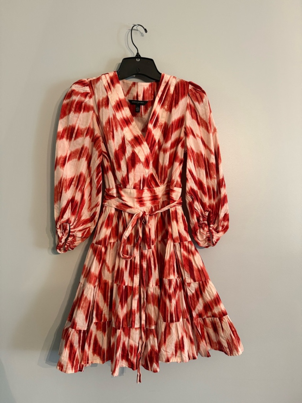Banana Republic V-NeCK Balloon sleeves Tiered tie dye look Mini Dress XXS